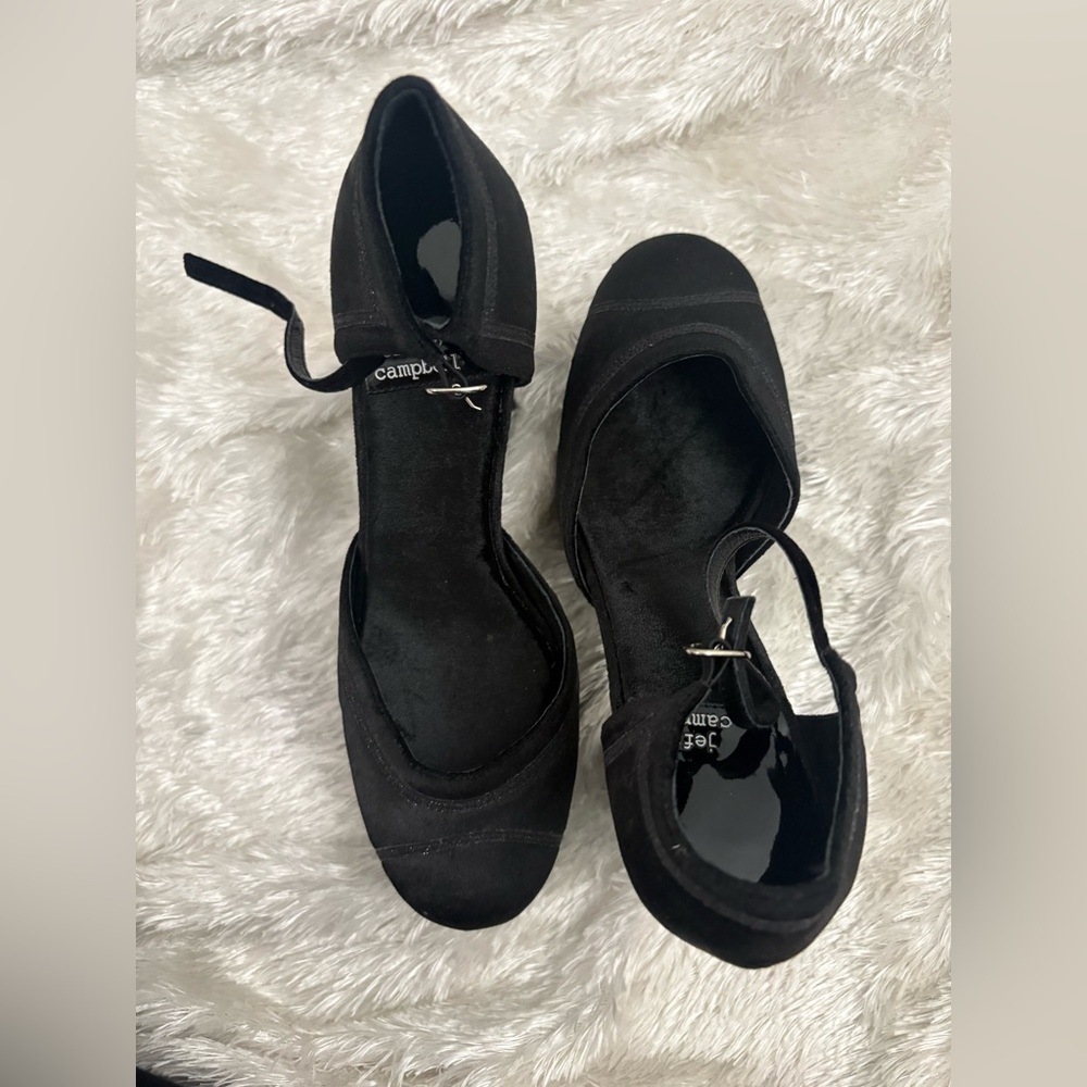 Jeffrey Campbell New Pumps Low Down Women's Pumps Black Velvet size 8.5